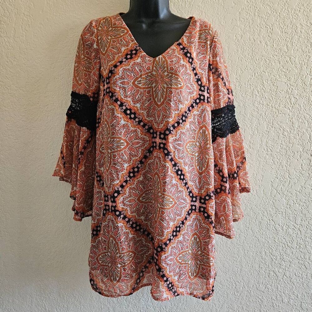 Anthropologie Paper Crane Boho Medallion Dress